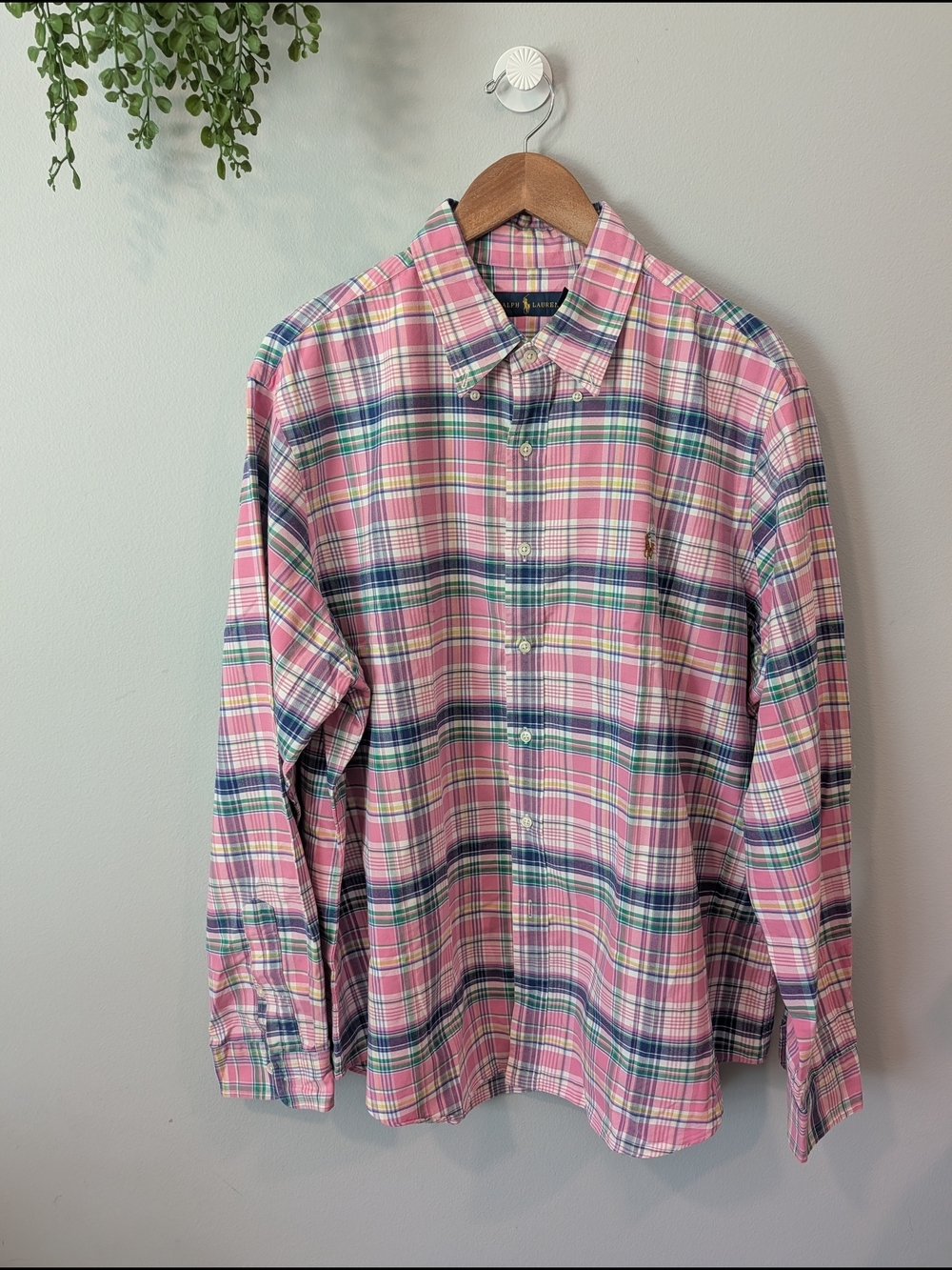 Ralph Lauren Pink & Blue Plaid Button-Down Shirt